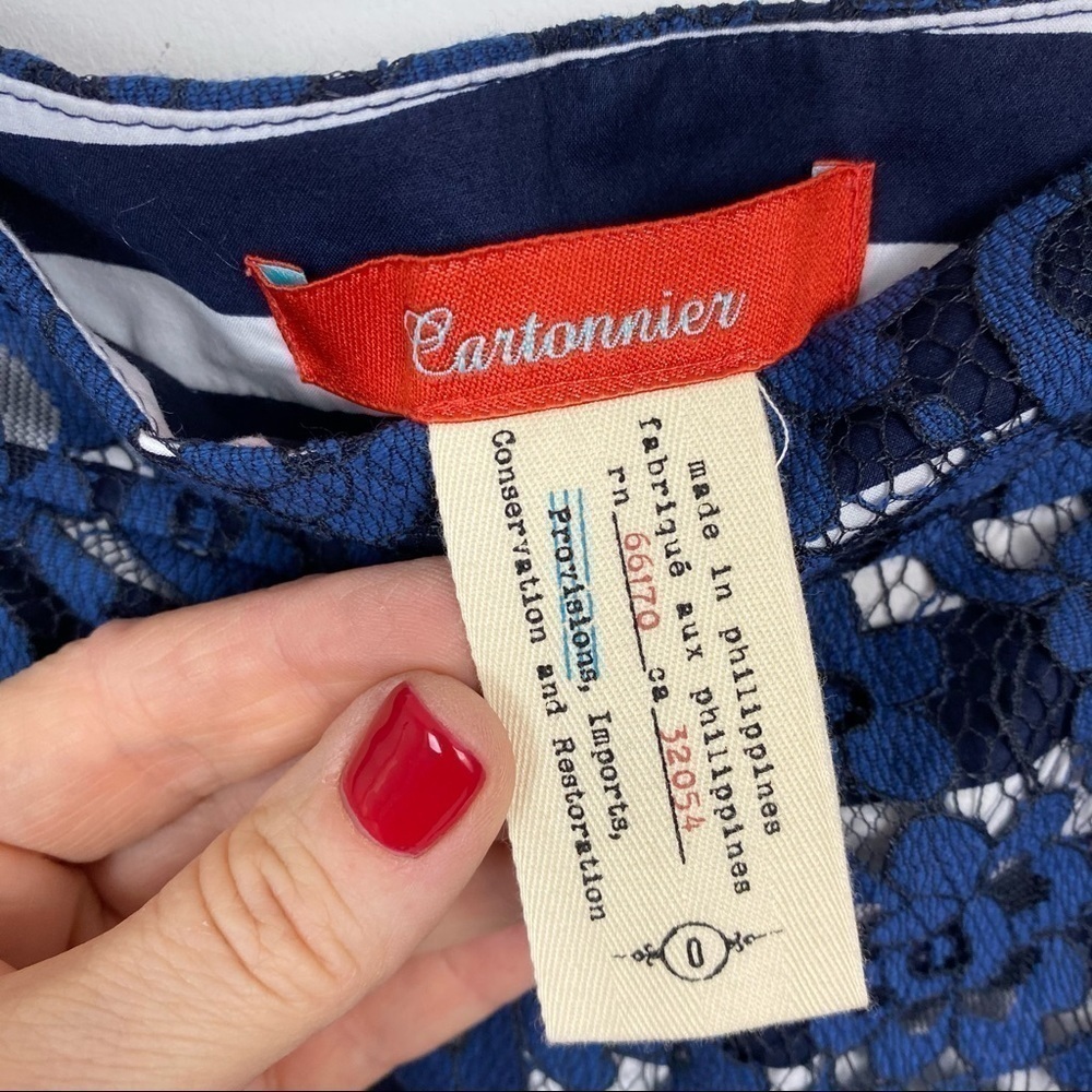 Anthro Cartonnier Blue Lace Shorts size 0 - Picture 6 of 10